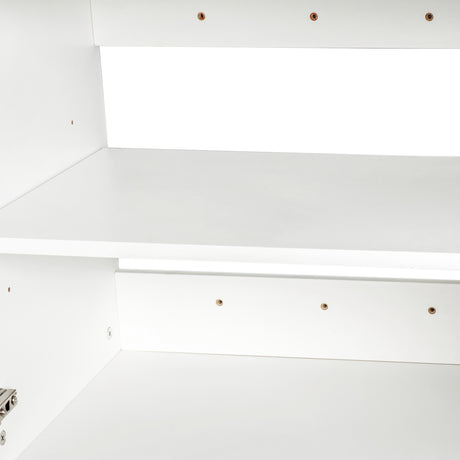 Wall-mounted Storage Cabinet w/ 2 Doors for Kitchen & Bathroom, White