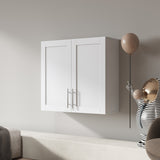 Wall-mounted Storage Cabinet w/ 2 Doors for Kitchen & Bathroom, White