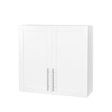 Wall-mounted Storage Cabinet w/ 2 Doors for Kitchen & Bathroom, White