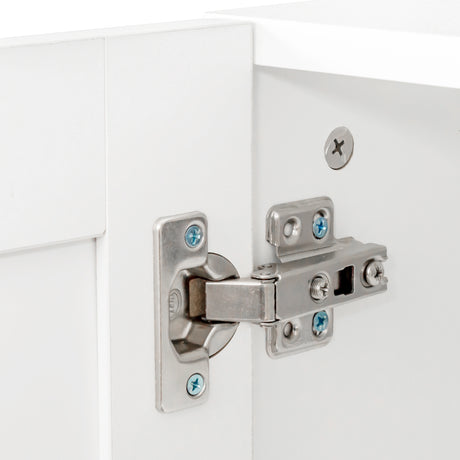 Wall-mounted Storage Cabinet w/ 2 Doors for Kitchen & Bathroom, White