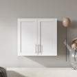 Wall-mounted Storage Cabinet w/ 2 Doors for Kitchen & Bathroom, White