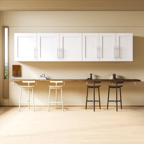 Wall-mounted Storage Cabinet w/ 2 Doors for Kitchen & Bathroom, White