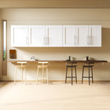 Wall-mounted Storage Cabinet w/ 3 Doors for Kitchen & Bathroom, White