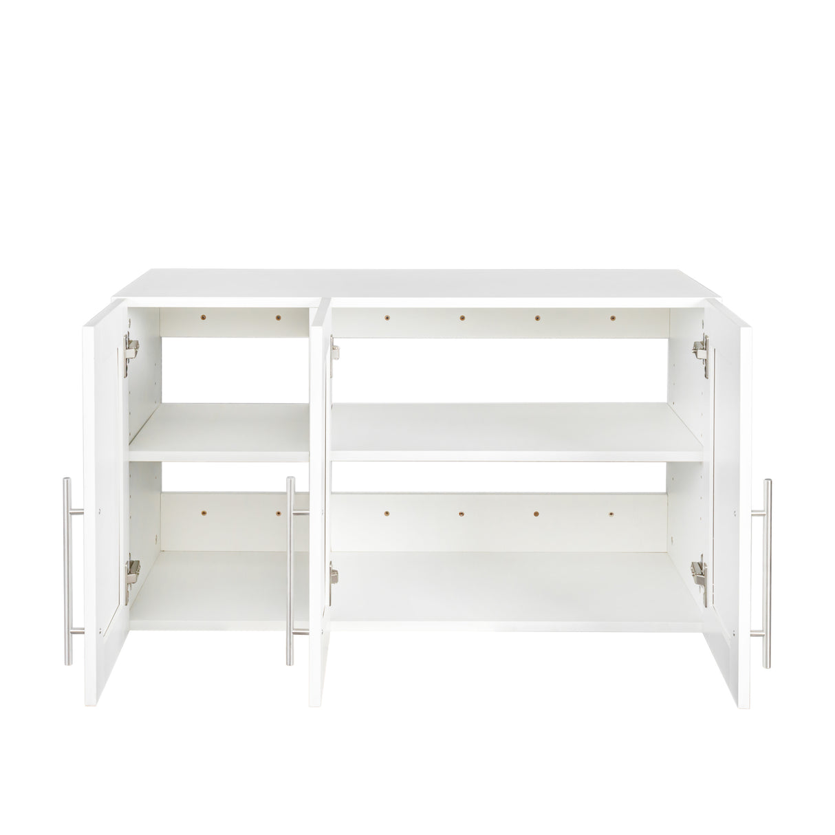 Wall-mounted Storage Cabinet w/ 3 Doors for Kitchen & Bathroom, White