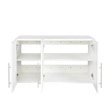 Wall-mounted Storage Cabinet w/ 3 Doors for Kitchen & Bathroom, White