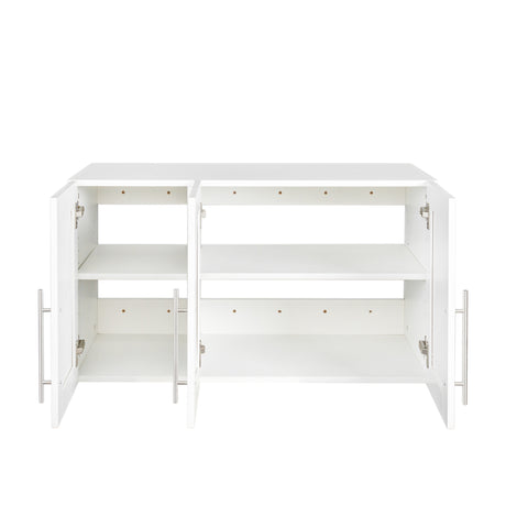 Wall-mounted Storage Cabinet w/ 3 Doors for Kitchen & Bathroom, White