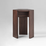 Walnut Hexagonal Stacking Stools (Set of 2) | Modular Side Table & Seat