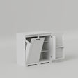 White Tilt-Out Laundry Hamper Cabinet w/ Door & Adjustable Shelves