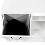White Tilt-Out Laundry Hamper Cabinet w/ Door & Adjustable Shelves