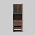 Space-Saving Fold Down Desk with Storage Cabinet Hutch | Modern Secretary Desk