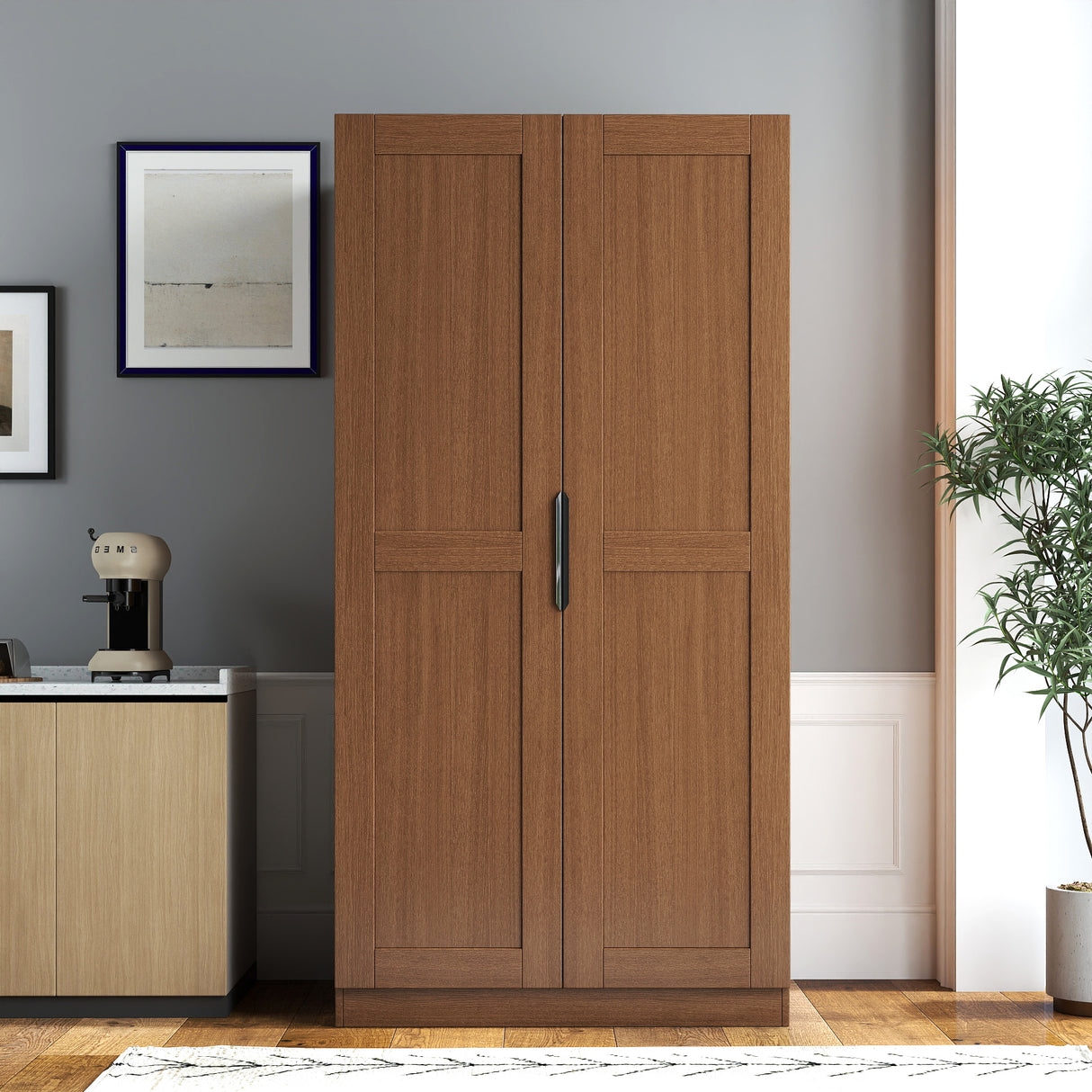 63" Tall Kitchen Pantry Cabinet w/ Doors & Shelves | Joysource