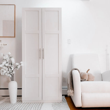 Modern High Wardrobe with Doors & Shelves | Spacious Storage