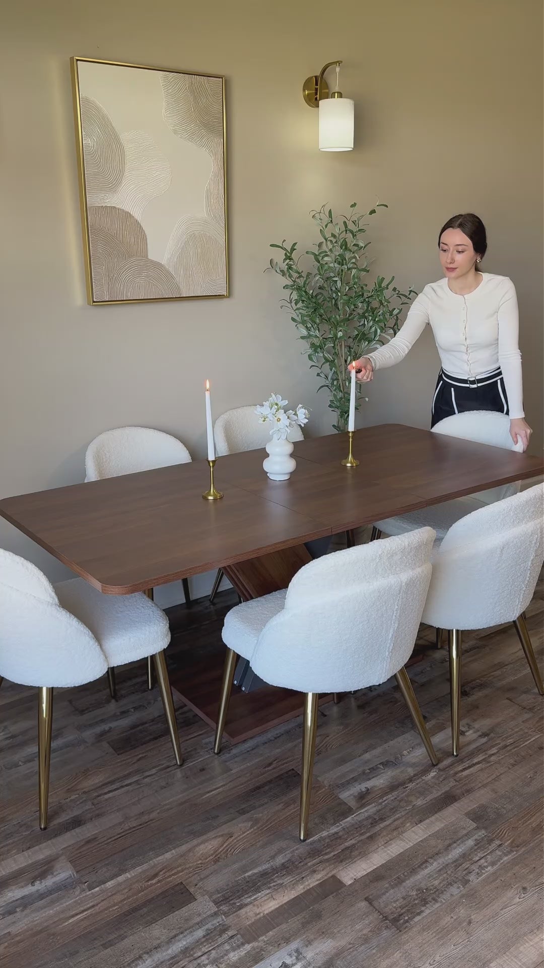 55"-71" Extendable Dining Table 4-8 Seats for Kitchen & Dining Room | Joysource