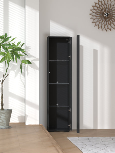 Narrow Storage Cabinet with Aluminum Strip Lamp | Display Cabinet