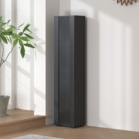 Narrow Storage Cabinet with Aluminum Strip Lamp | Display Cabinet