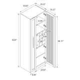 71" Slim Kitchen Pantry Cabinet w/ Clear Door & Pull-Out Shelf | Multifunctional