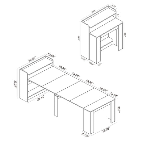 Extendable Dining Table with Hidden Storage