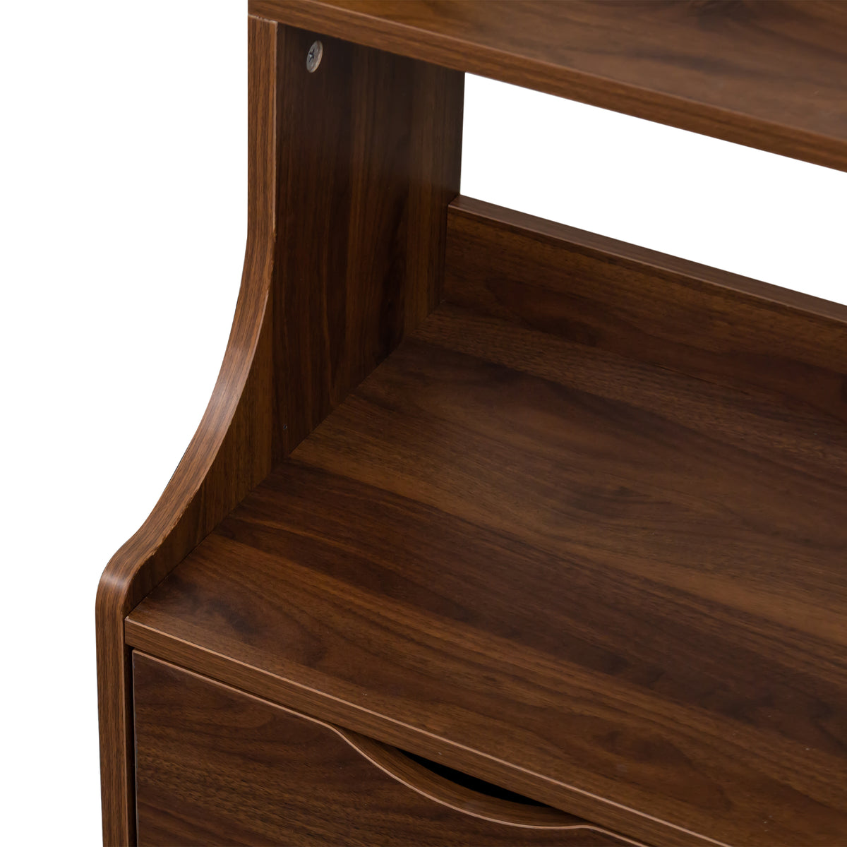 5-Tier Tall Nightstand with 2 Drawers for Bedroom, Home Office | Bookshelf