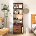 5-Tier Tall Nightstand with 2 Drawers for Bedroom, Home Office | Bookshelf