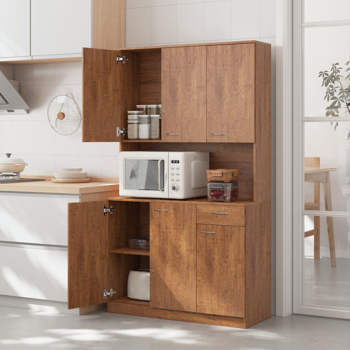 71" Tall Storage Cabinet for Kitchen, Living Room, Office | Kitchen Pantry