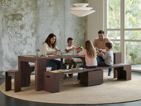 Extendable Dining Table & Bench Set | Seats 2–12, Space-Saving & Self-Storing, Solid Wood