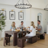 Extendable Dining Table & Bench Set | Seats 2–12, Space-Saving & Self-Storing, Solid Wood