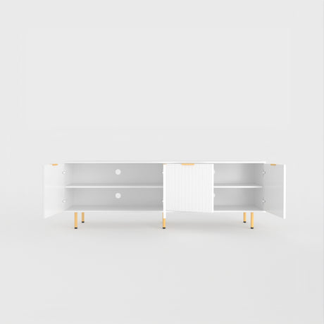 71" TV Stand w/ Storage Cabinet & Adjustable Shelves | Modern Credenza