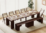 Extendable Dining Table & Bench Set | Seats 2–12, Space-Saving & Self-Storing, Solid Wood