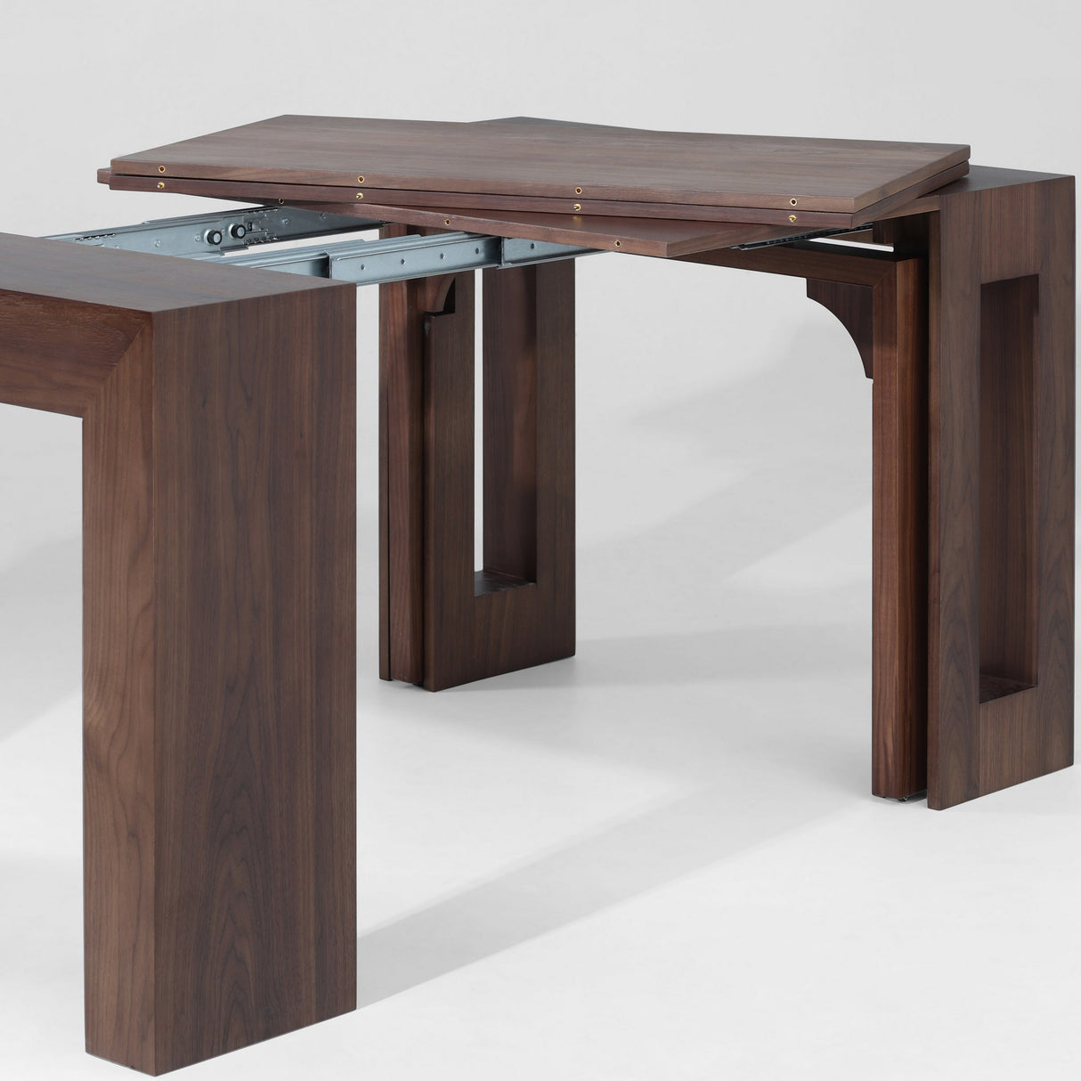 Joysource Transforming Dining Set - Solid Wood Extendable Table & Expandable Bench
