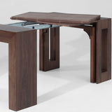 Joysource Transforming Dining Set - Solid Wood Extendable Table & Expandable Bench