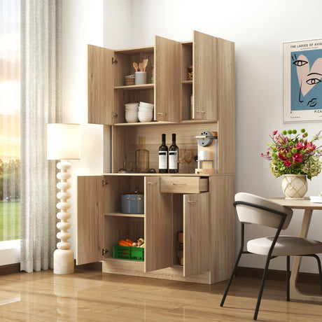 71" Tall Storage Cabinet for Kitchen, Living Room, Office | Kitchen Pantry