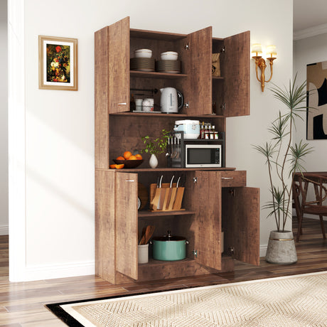 71" Tall Storage Cabinet for Kitchen, Living Room, Office | Kitchen Pantry